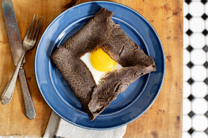 Buckwheat Galettes with Egg, Ham, and Cheese