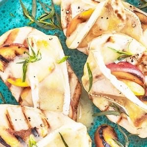 Grilled Chicken with Brie and Peaches