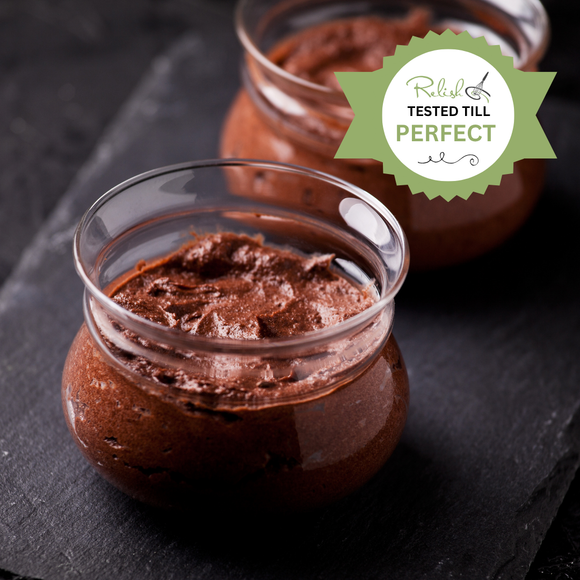 Spiced Chocolate Mousse with Olive Oil Drizzle & Salt