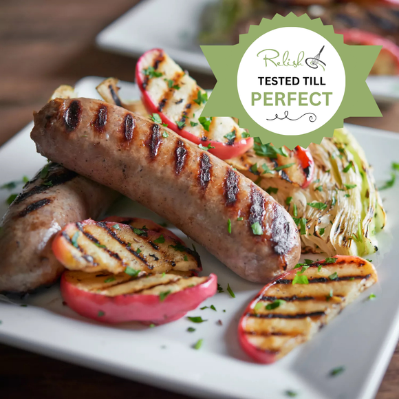 Grilled Oktoberfest Sausage with Cabbage & Apples