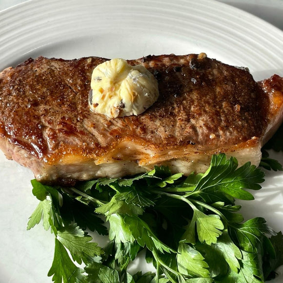 Cast Iron Seared Steak with Black Garlic Butter