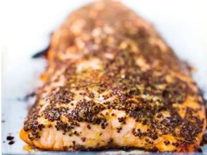 Baked Salmon with Maple-Mustard Crust