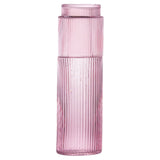Ribbed Pink Deskside Carafe and Glass Ensemble