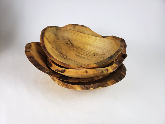 Simply Rooted Bark Edge Wooden Bowls