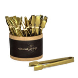 Natural Living Small Gold Serving Tongs