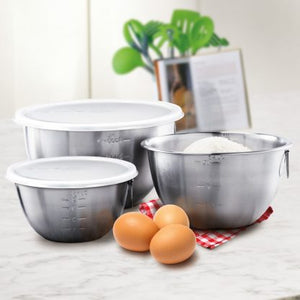 Tovolo Stainless Steel Mixing Bowls with Lids (Set of 3)