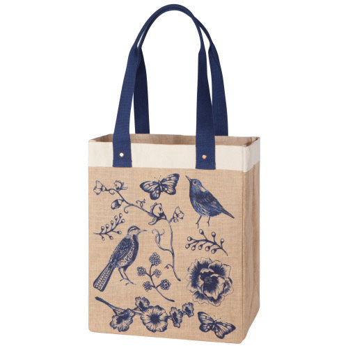 Now Designs Canvas Shopping Tote Bag | Retro Striped Grocery Bag | Reusable Market Tote With Pockets