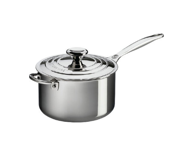 Le Creuset Stainless Steel 3.8L Saucepan with Helper Handle